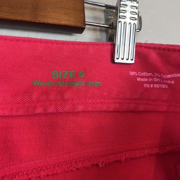 Lilly Pulitzer Worth Straight Jeans in Punch Pink Sz 6 - Picture 6 of 6